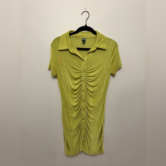 wild fable Dresses & Skirts - Wild Fable Lime Green Ruched Mini Dress